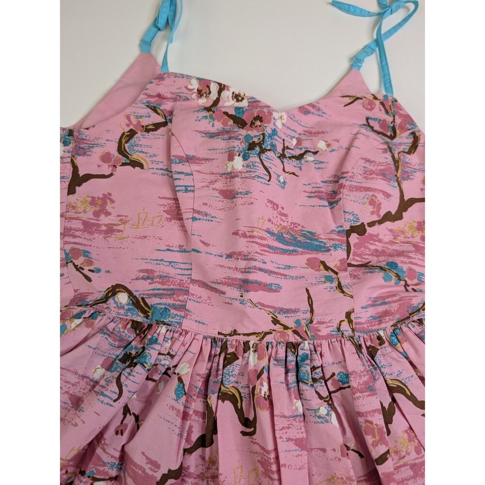 Hell Bunny Jenna Retro Sundress Size XS Cherry Blossom - Picture 4 of 15